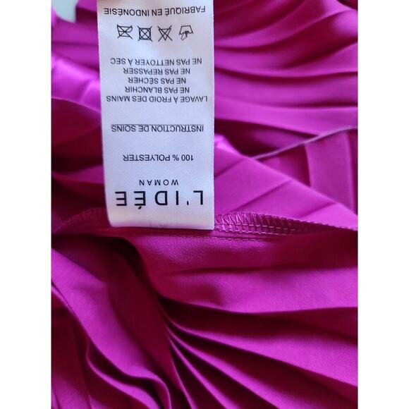 NWD L'IDEE Renaissance Halter Split Pleated Gown Maxi Dress US 10 Purple #9K503 - Picture 15 of 16